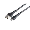 MYWAY USB töltő- és szinkronkábel, mikroszálas, világítással, 200cm, micro USB (KC)