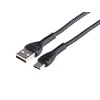 MYWAY USB töltő- és szinkronkábel, mikroszálas, világítással, 200cm, USB C