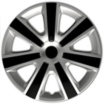 Dísztárcsa 14&quot; VR Silver &amp; Black (R14308) (4 darabos garnitúra)