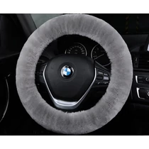 Kormányvédő, szürke plüss szőrös, 37-39 cm (CS-FA03-9, G-F11-9)