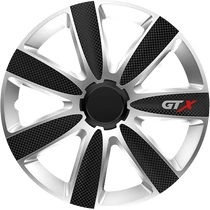 Dísztárcsa 14" GTX Carbon Black &amp; Silver (4 darabos garnitúra)