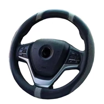 Kormányvédő, fekete-szürke bőr, 37-39 cm
