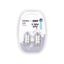 Izzó, Szofita, VISION, 12V, SV8.5, 41mm, 6x5050 SMD LED, fehér (HS-LB091W) (KC)