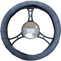 Bőr kormányvédő, szürke, 37-39cm