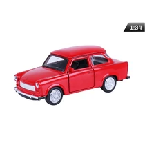 Makett autó, 1:34, PRL 601 Trabant, piros (A83950)