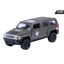 Makett autó, 1:34, HUMMER H3, US ARMY, keki (A83907)