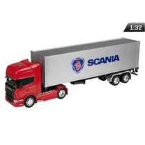 Makett kamion, 1:32, Scania V8 R730, piros és ezüst