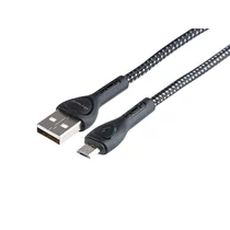 MYWAY USB töltő- és szinkronkábel, mikroszálas, világítással, 200cm, micro USB (KC)