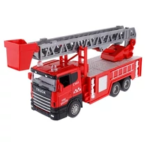 Makett tűzoltóautó, 1:43, létrával, piros