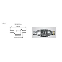 Univerzális kerek kerámiabetétes katalizátor, Ø55mm, 700-1600 cm³, EURO2