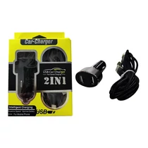 Autós szivargyújtó töltő, 2 x USB, 3 fajta kábel