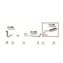 Polmo hátsó kipufogódob, Renault Kangoo 1.2, 1997-2010