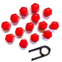 Díszkupak kerékanyára, piros, 19mm (4 darabos garnitúra)