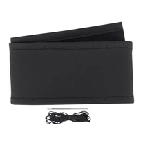 Kormányvédő, fűzős, fekete, valódi bőr, 35-37cm (CM58226-CH) (KC)