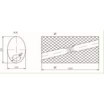 Univerzális ovál kipufogódob, O50, 350x210x120mm, 1beeltolt1kiátlóseltolt
