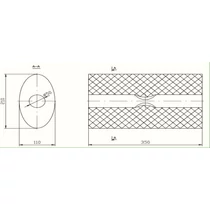 Univerzális ovál kipufogódob, O50, 350x210x120mm, 1beeltolt1kieltolt