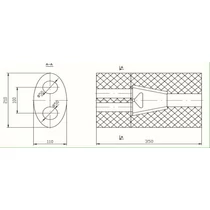 Univerzális ovál kipufogódob, Ø50, 350x230x120mm, 1be2ki