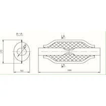 Univerzális ovál kipufogódob, O50, 350x210x120mm, 1beeltolt2ki
