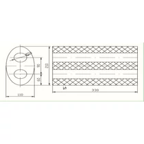 Univerzális ovál kipufogódob, O50, 350x210x120mm, 1beeltolt1ki