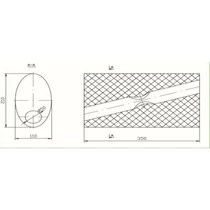 Univerzális ovál kipufogódob, Ø60, 350x210x120mm, 1be2ki