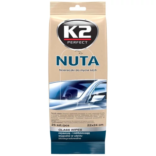 K2AUTO üvegtisztító kendő, 25 db, NUTA