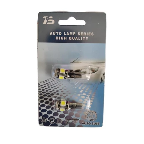 Izzó, T10 helyzetjelző, 12V, 5W, 5 SMD Fehér Canbus, bliszterben, prémium minőség (HN-T106LB)