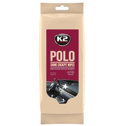 K2AUTO műszerfal ápoló kendő, 20x18cm, 24db, POLO PROTECTANT