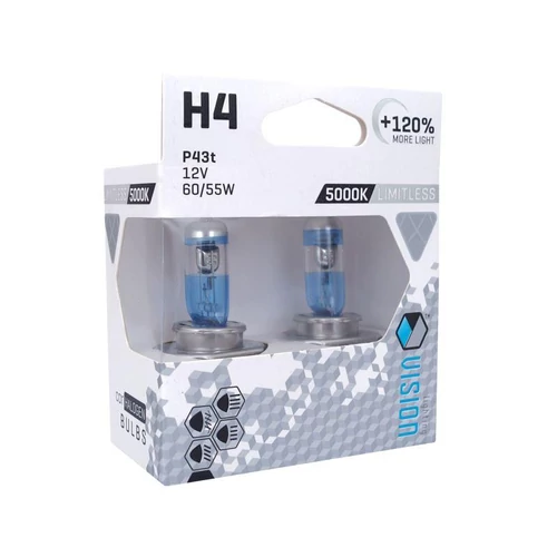 Izzó, VISION limitless white H4 12V 60/55W P43t U E4 +120% (KC)