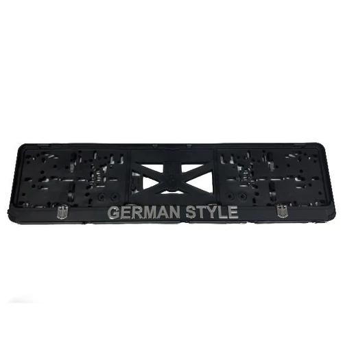 Rendszámtábla tartó, 3D feliratos, logós, GERMAN STYLE (P138) (KC)