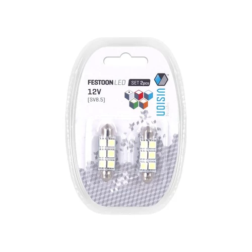 Izzó, Szofita, VISION, 12V, SV8.5, 41mm, 6x5050 SMD LED, fehér (HS-LB091W) (KC)