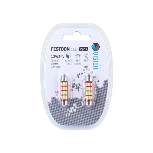 Izzó, Vision szofita, SV8.5 36mm 12/24V 12x4014 SMD LED Canbus, fehér