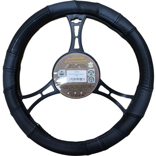 Bőr kormányvédő, fekete, 35-37cm