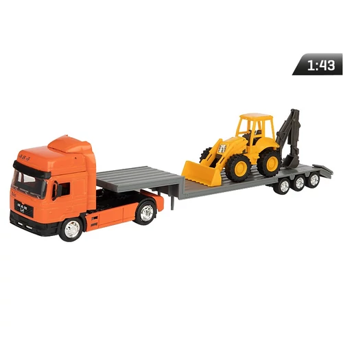 Makett kamion, 1:43, MAN, kotró-rakodógép, narancs