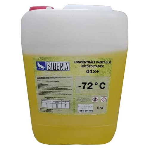 Siberia fagyálló folyadék, 5kg, sárga (G13+) -72°C