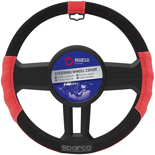 Kormányvédő, Sparco, Sport Line, perforált, piros/fekete, 38 cm (9693)