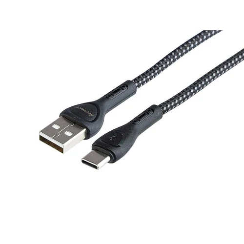MYWAY USB töltő- és szinkronkábel, mikroszálas, világítással, 200cm, USB C