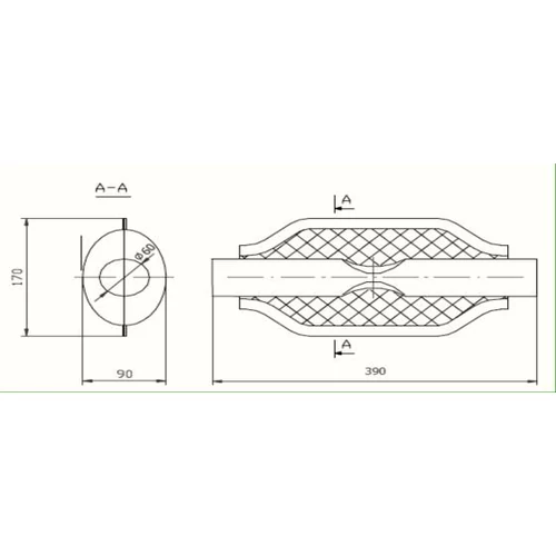 Polmo univerzális kipufogódob, Ø60mm, 390x170x90mm