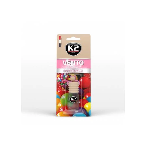 K2AUTO rágógumi illatú légfrissítő üvegben, 8ml, VENTO BUBBLE GUM (V449P)