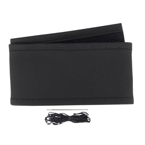 Kormányvédő, fűzős, fekete, valódi bőr, Ø37-39 cm (CM58218-CH) (KC)