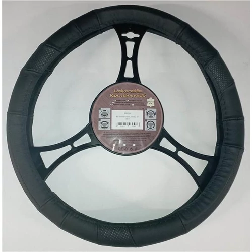 Kormányvédő, fekete, valódi bőr, Ø37-39cm (SZR3739F).
