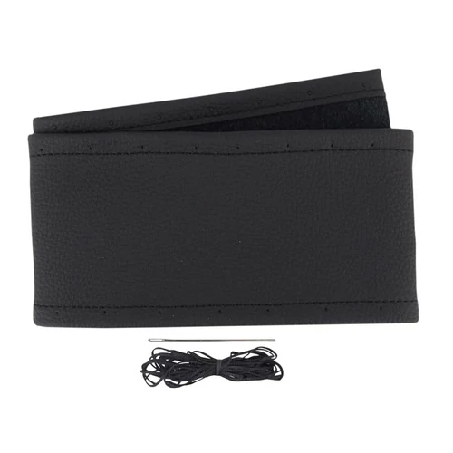 Kormányvédő, fűzős, fekete, valódi bőr, 35-37cm (CM58226-CH) (KC)