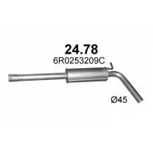 Marix középső kipufogódob, Seat Ibiza 1.4/1.6, Skoda Fabia hb/VW Polo 1.4, 2009-