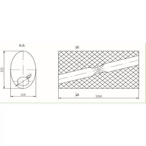 Univerzális ovál kipufogódob, O50, 350x210x120mm, 1beeltolt1kiátlóseltolt