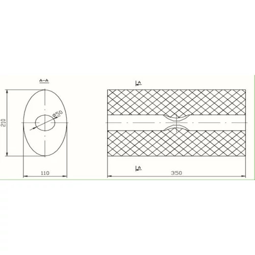 Univerzális ovál kipufogódob, O50, 350x210x120mm, 1beeltolt1kieltolt