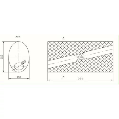 Univerzális ovál kipufogódob, Ø60, 350x210x120mm, 1be2ki