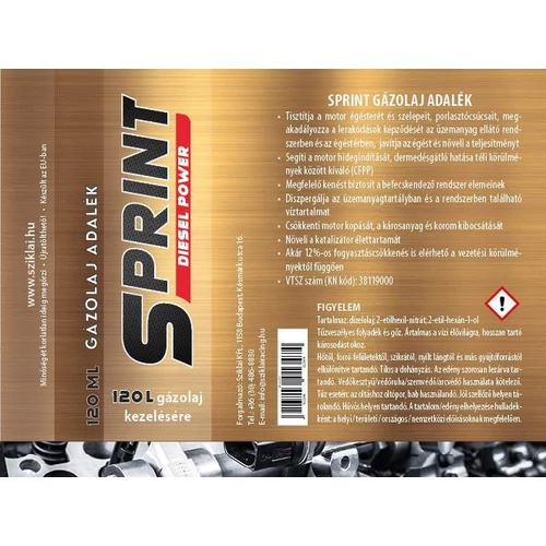 Sprintgázolajadalék120ml120literüzemanyaghozTermék