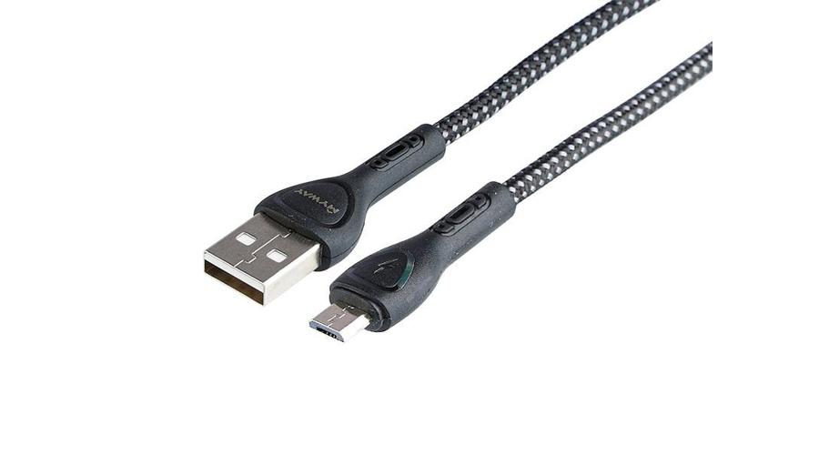 MYWAY USB töltő- és szinkronkábel, mikroszálas, vi