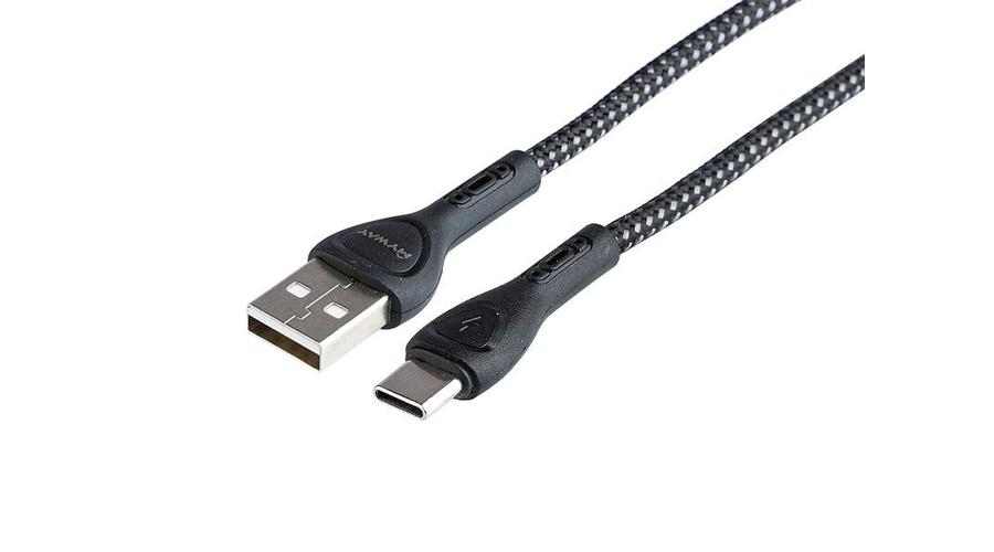 MYWAY USB töltő- és szinkronkábel, mikroszálas, vi