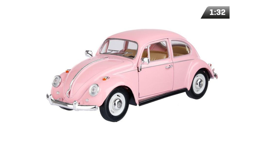 Makett autó, 1:32, VW Classical Beetle 1967, rózsaszín
