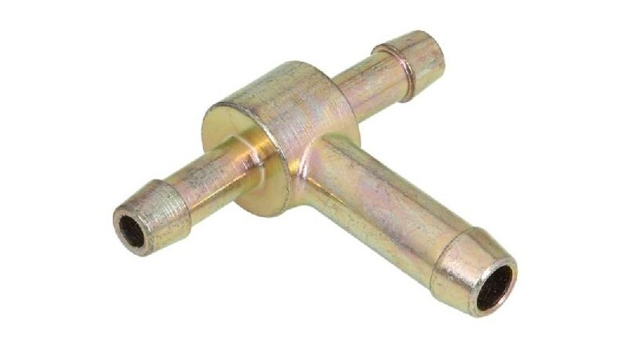 Eltérő végű fém T-elosztó, 2x 04mm, 1x 08mm